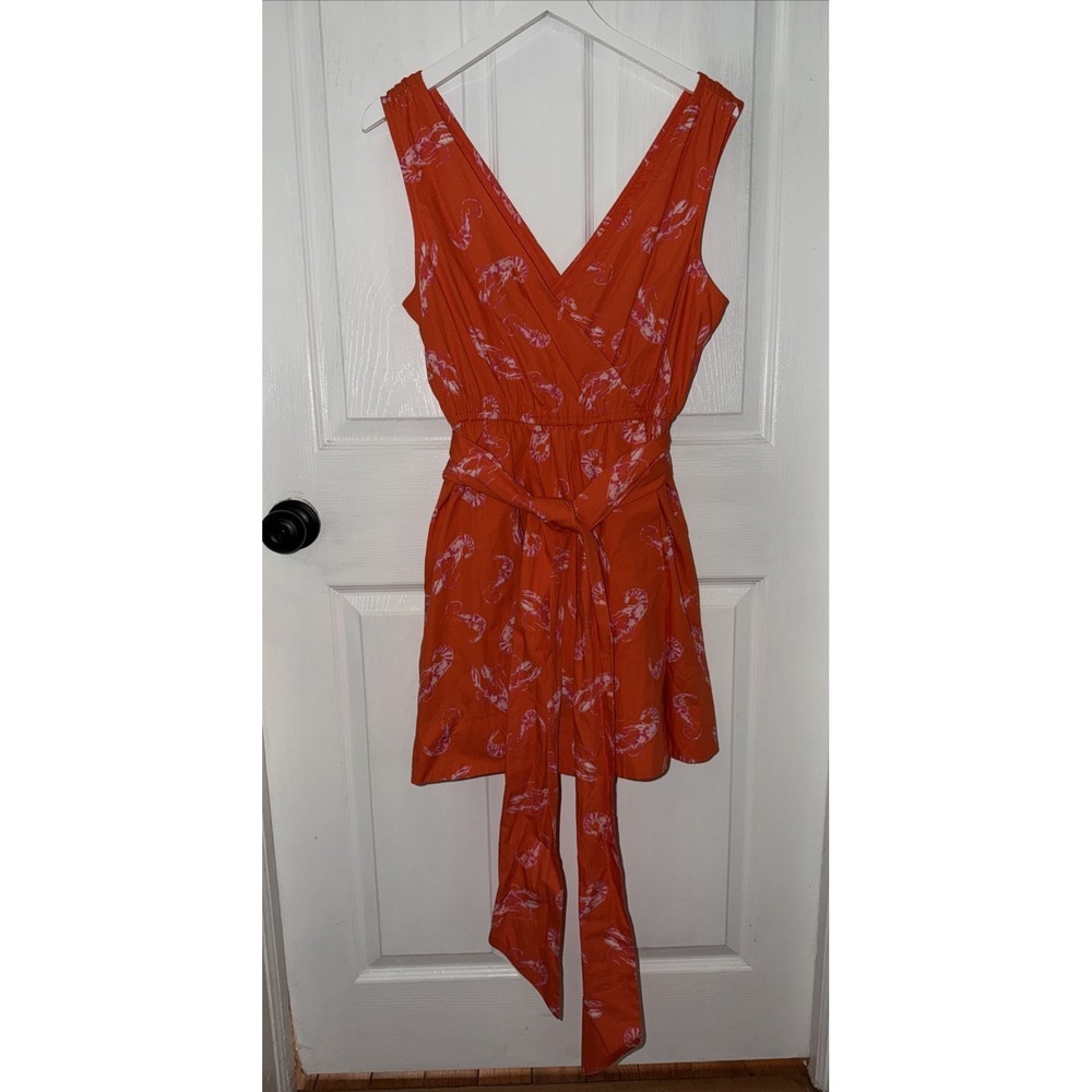 Anthropologie Maeve Mainely Lobster Wrap Dress S Small Mini Coastal Summer Boho